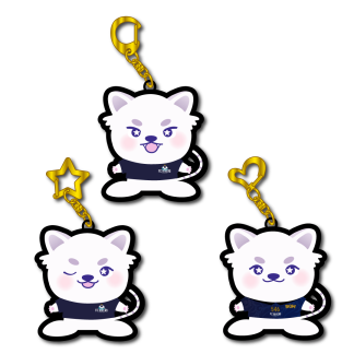 虎白郎ラバーキーホルダー（金）／ブラインド