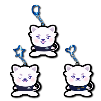 虎白郎ラバーキーホルダー（青）／ブラインド