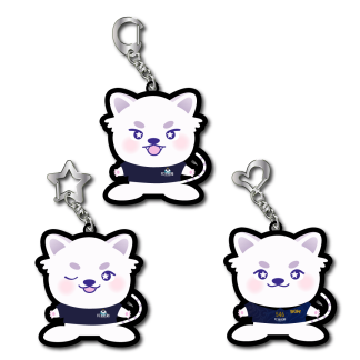 虎白郎ラバーキーホルダー（白）／ブラインド